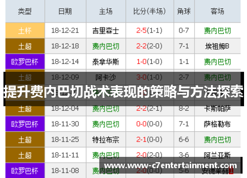 提升费内巴切战术表现的策略与方法探索