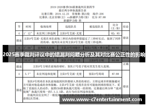 2025赛季裁判评议中的错漏判问题分析及其对比赛公正性的影响