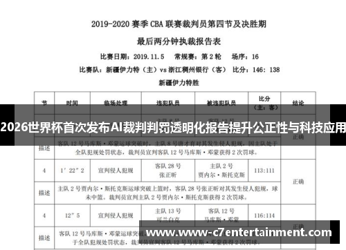 2026世界杯首次发布AI裁判判罚透明化报告提升公正性与科技应用